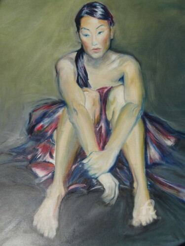Painting titled "La danzatrice" by Paola Traverso, Original Artwork, Oil