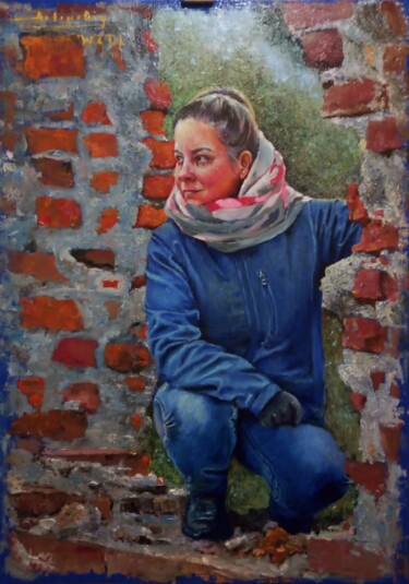Painting titled "Стена" by Mediy Zarte, Original Artwork, Oil