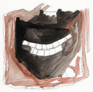 Dessin intitulée "Ses dents brillent" par Medora, Œuvre d'art originale