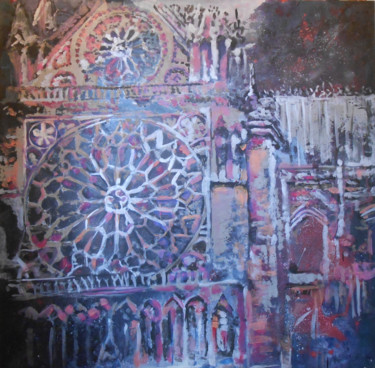 Pintura intitulada "cathedralenotredame…" por Mara, Obras de arte originais, Outro