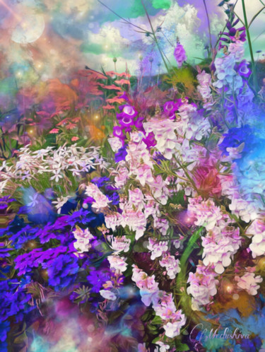Arte digitale intitolato "«Paradis Floral» Me…" da Medushiva, Opera d'arte originale, Pittura digitale