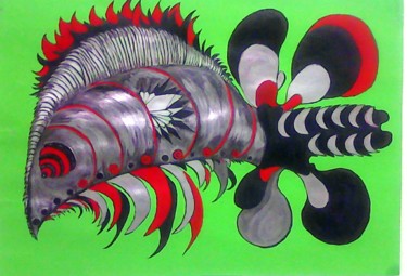 Картина под названием "Рыба нож." - Вера Медяник, Подлинное произведение искусства, Акрил