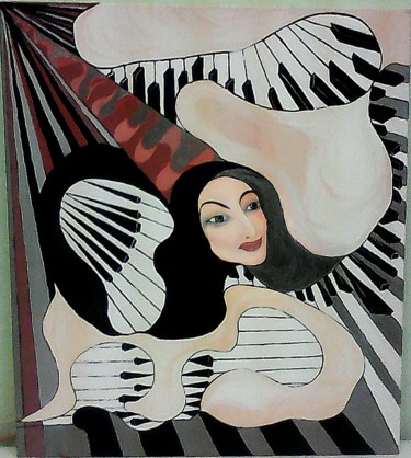 Картина под названием "Концерт ре-минор дл…" - Вера Медяник, Подлинное произведение искусства, Акрил