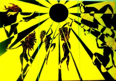 Картина под названием "Затмение солнца" - Вера Медяник, Подлинное произведение искусства, Акрил