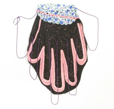 Textilkunst mit dem Titel "MILLENNIAL PINK" von Megan Stroech, Original-Kunstwerk