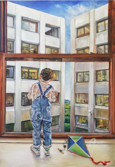Peinture intitulée "The View" par Megid Khedhiry, Œuvre d'art originale, Huile