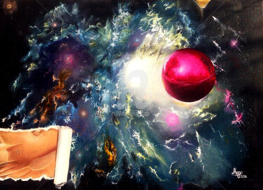 Картина под названием "Red Ball" - Mego, Подлинное произведение искусства, Масло