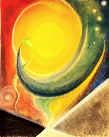 Painting titled "Composition 231" by Mehdi Bounahmidi, Original Artwork, Pastel