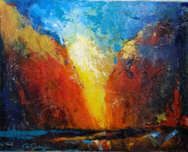 Painting titled "sunrise" by Mehdi Fahraji, Original Artwork, Acrylic