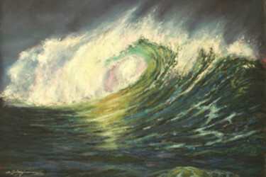 Painting titled "Wave" by Mehdi Fahraji, Original Artwork, Oil