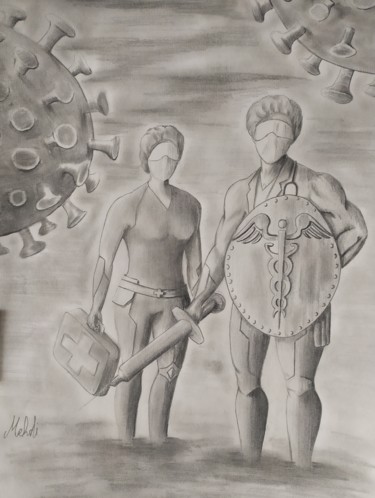 Dessin intitulée "War in the World" par Mehdi Niro, Œuvre d'art originale, Crayon