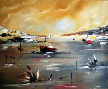 Painting titled "La lagune" by Mehenni M, Original Artwork