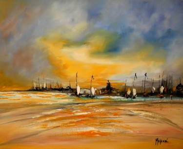 Peinture intitulée "coucher-de-soleil.j…" par Mehenni M, Œuvre d'art originale, Huile