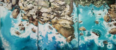 Peinture intitulée "Paysage en triptyque" par Mehri Guliyeva Moghadam, Œuvre d'art originale, Huile