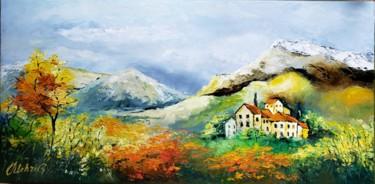 Painting titled "Paysage" by Mehri Guliyeva Moghadam, Original Artwork, Oil