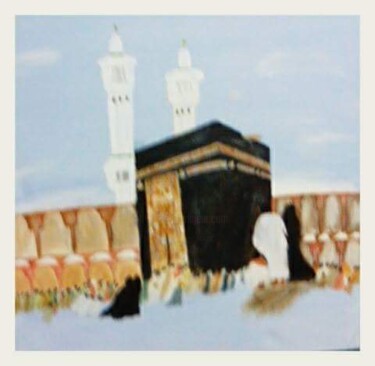 Schilderij getiteld "makkah" door Mehtab Zafar, Origineel Kunstwerk, Acryl