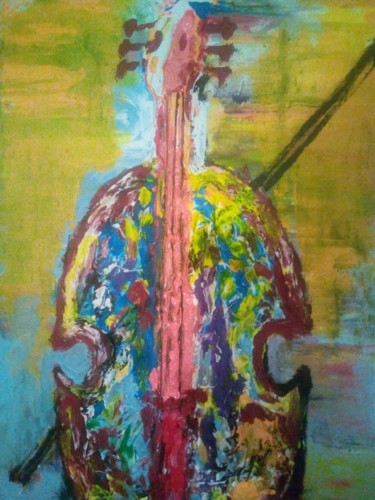 Painting titled "violan" by Mehrez Thlijeni, Original Artwork, Acrylic