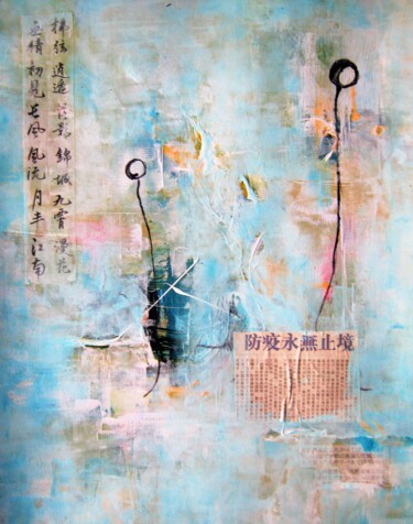 Schilderij getiteld "China living" door Meike Van Riel, Origineel Kunstwerk, Acryl