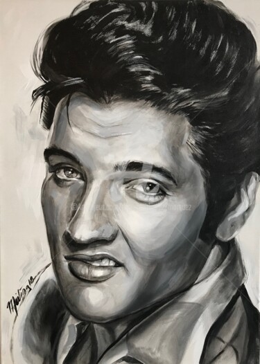 Pittura intitolato "Elvis Presley" da Meiling Alvarez Marquez, Opera d'arte originale, Acrilico