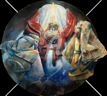 Peinture intitulée "Rois mages" par Meiling Alvarez Marquez, Œuvre d'art originale, Acrylique