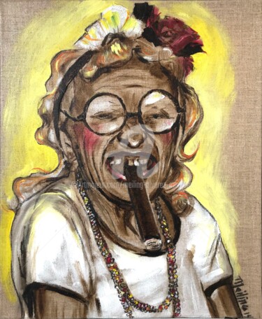 Pintura titulada "Serie fumeuses de c…" por Meiling Alvarez Marquez, Obra de arte original, Acrílico Montado en Bastidor de…