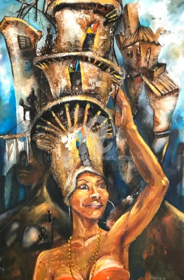 Painting titled "Habaneras" by Meiling Alvarez Marquez, Original Artwork, Acrylic