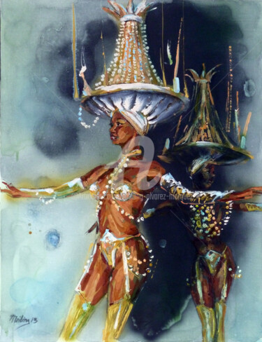 Painting titled "La choreographie" by Meiling Alvarez Marquez, Original Artwork, Acrylic