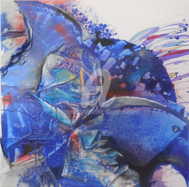 Pintura titulada "Clash bleu" por Meiling Alvarez Marquez, Obra de arte original, Acrílico