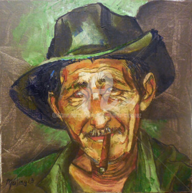Peinture intitulée "série fumeurs de ci…" par Meiling Alvarez Marquez, Œuvre d'art originale