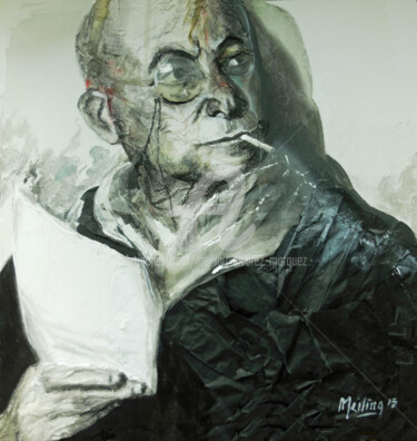 Malerei mit dem Titel "Max Jacob" von Meiling Alvarez Marquez, Original-Kunstwerk, Acryl