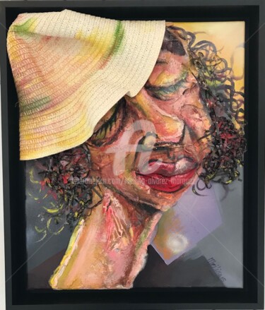 Painting titled "Güajira" by Meiling Alvarez Marquez, Original Artwork, Acrylic Mounted on Wood Stretcher frame