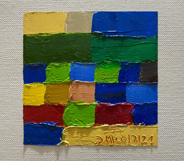 Painting titled "Quadrata Nr.22 | Or…" by Dietmar Meinhardt (MeinhardtART), Original Artwork, Oil Mounted on Cardboard