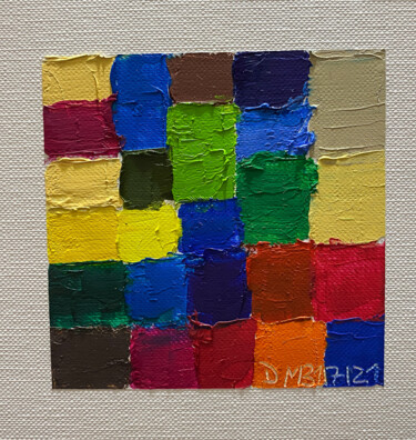 Painting titled "Quadrata Nr.26 | Or…" by Dietmar Meinhardt (MeinhardtART), Original Artwork, Oil Mounted on Cardboard