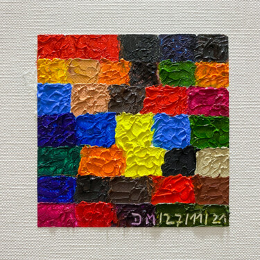 Painting titled "Quadrata Nr.51 | Or…" by Dietmar Meinhardt (MeinhardtART), Original Artwork, Oil Mounted on Cardboard