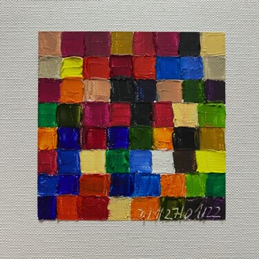 Painting titled "Quadrata Nr.66 | Or…" by Dietmar Meinhardt (MeinhardtART), Original Artwork, Oil Mounted on Cardboard