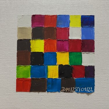 Painting titled "Quadrata Nr.67 | Or…" by Dietmar Meinhardt (MeinhardtART), Original Artwork, Oil Mounted on Cardboard