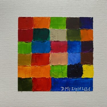 Painting titled "QUADRATA NR.57 | OR…" by Dietmar Meinhardt (MeinhardtART), Original Artwork, Oil Mounted on Cardboard