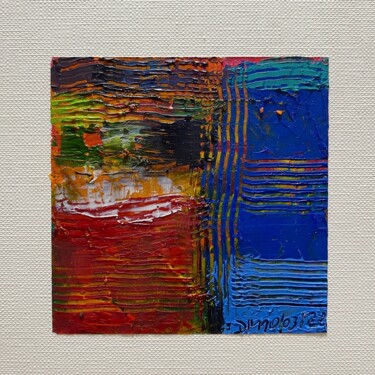 Painting titled "QUADRATA NR.75 | OR…" by Dietmar Meinhardt (MeinhardtART), Original Artwork, Oil Mounted on Cardboard