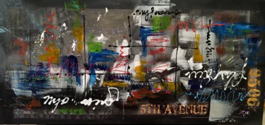 Peinture intitulée "Manhattan" par Mejane, Œuvre d'art originale, Acrylique