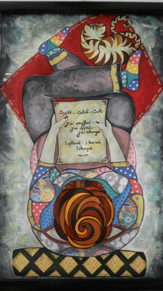 Painting titled "Méditation" by Mejda Ben, Original Artwork, Acrylic