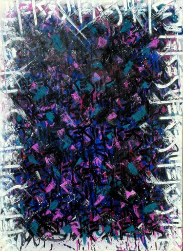 Peinture intitulée "touch-violet" par Mekes, Œuvre d'art originale, Bombe aérosol