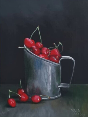 Malerei mit dem Titel "Cherries" von Mela Calkic, Original-Kunstwerk, Acryl