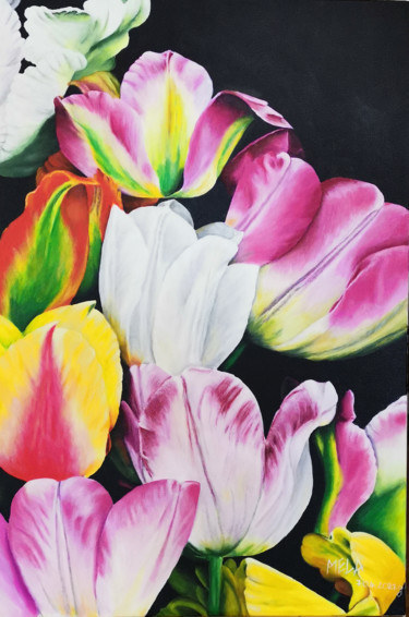 Pintura titulada "Tulips" por Mela Calkic, Obra de arte original, Acrílico