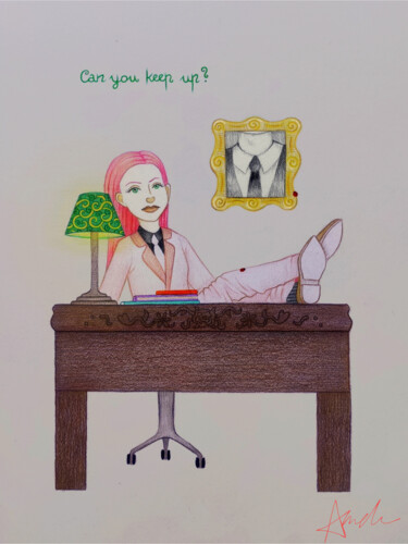 Dibujo titulada "Keepup" por Mela, Obra de arte original, Lápiz