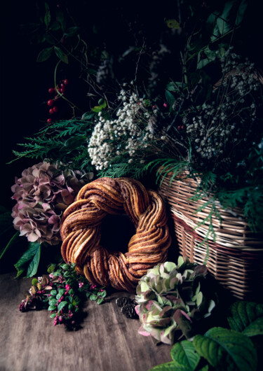 Photographie intitulée "Couronne de Noël à…" par Melancholya, Œuvre d'art originale, Photographie numérique