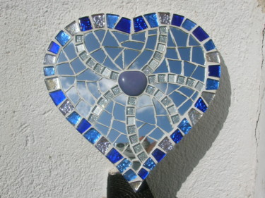 Artesanato intitulada "Coeur bleu" por Melandyne, Obras de arte originais, Decoração de casa