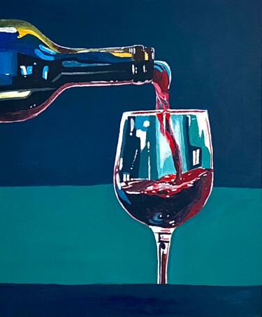 Peinture intitulée "Vin morose" par Mélanie, Œuvre d'art originale, Acrylique
