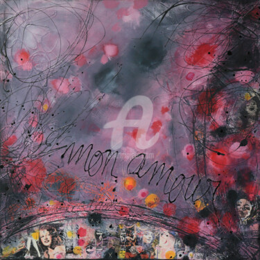 Peinture intitulée "MON AMOUR" par Mélanie Bachmann, Œuvre d'art originale, Acrylique Monté sur Châssis en bois