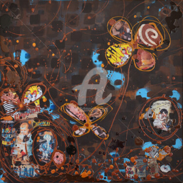 Peinture intitulée "ENVIE DE CHOCOLAT" par Mélanie Bachmann, Œuvre d'art originale, Acrylique Monté sur Châssis en bois