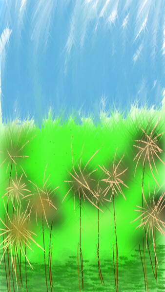 Digital Arts titled "Flowerfield" by Melanie Belle, Original Artwork, 2D Digital Work